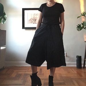 Y’s by Yohji Yamamoto navy pinstripe culottes